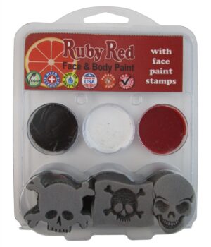 3 Face Paints with 3 Stamps